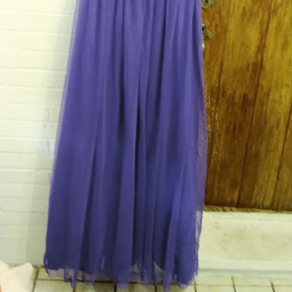 Enchanting Purple Chiffon Gown w Rhinestones - Picture 7 of 7